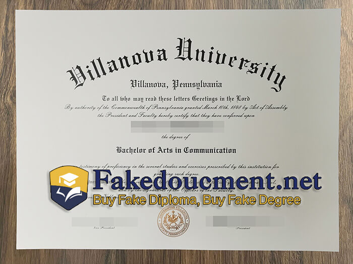 purcahse realistic Villanova University diploma