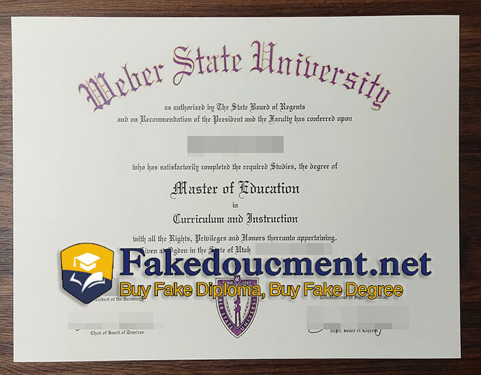 purchase realistic Weber State University diploma