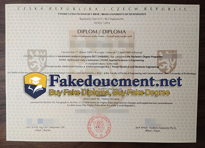 purchase realistic Brno University of Technology diploma