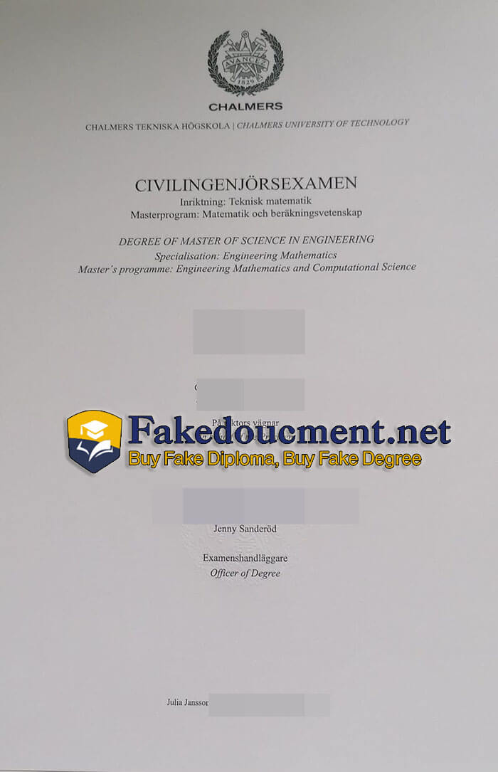 purchase realistic Chalmers University of Technology diploma