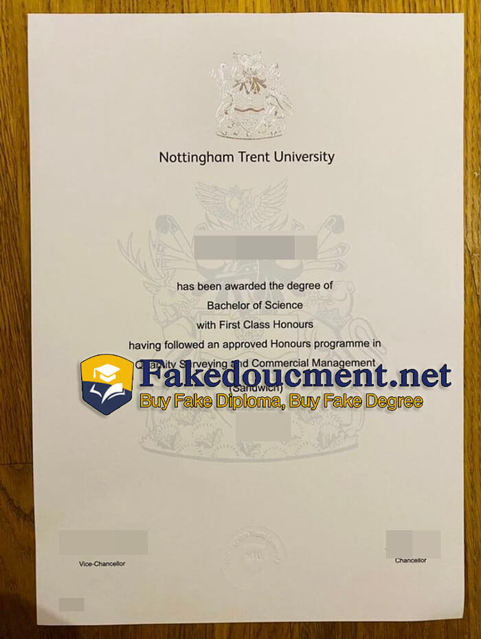 purchase realistic Nottingham Trent University diploma