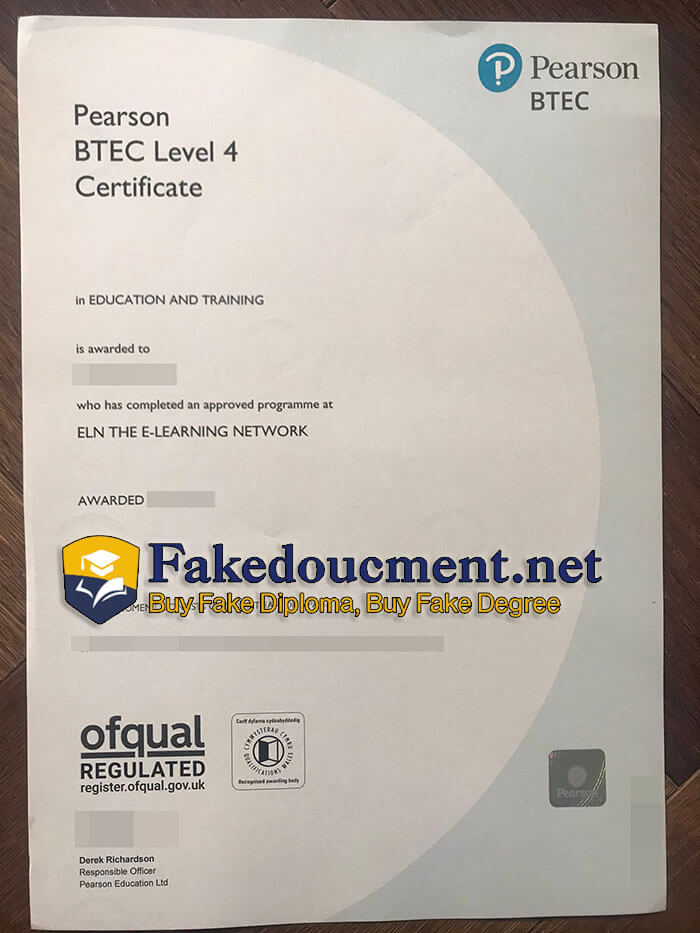 purchase realistic Pearson BTEC Level 4 Certificate