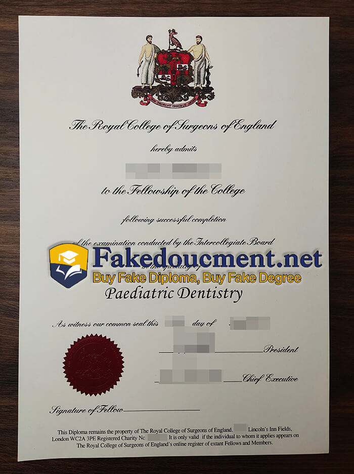 purchase realistic Royal College of Surgeons of England certificate