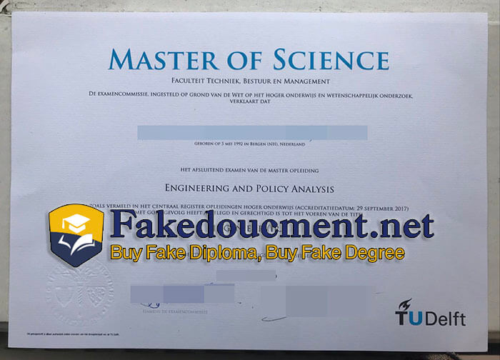 purchase realistic TU Delft University certificate