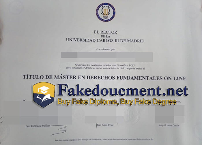 purchase realistic Universidad Carlos lll de Madrid diploma