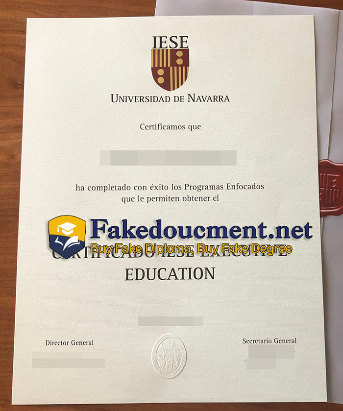 purchase realistic Universidad de Navarra certificate