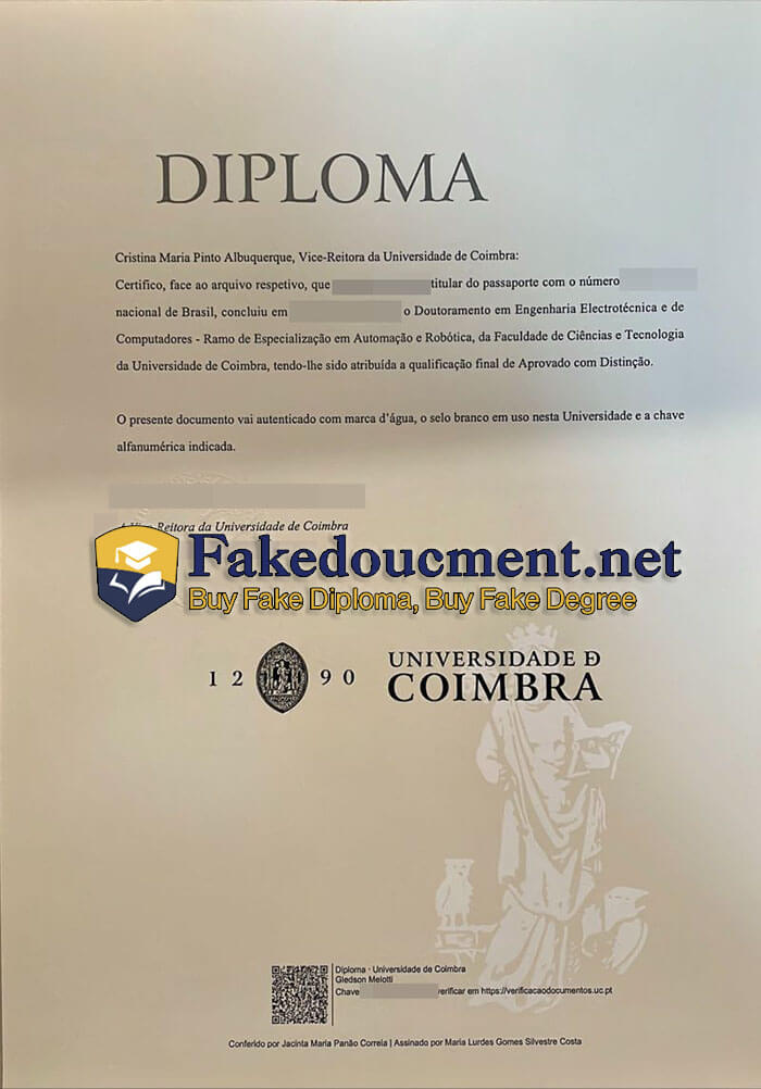 purchase realistic Universidade de Coimbra degree