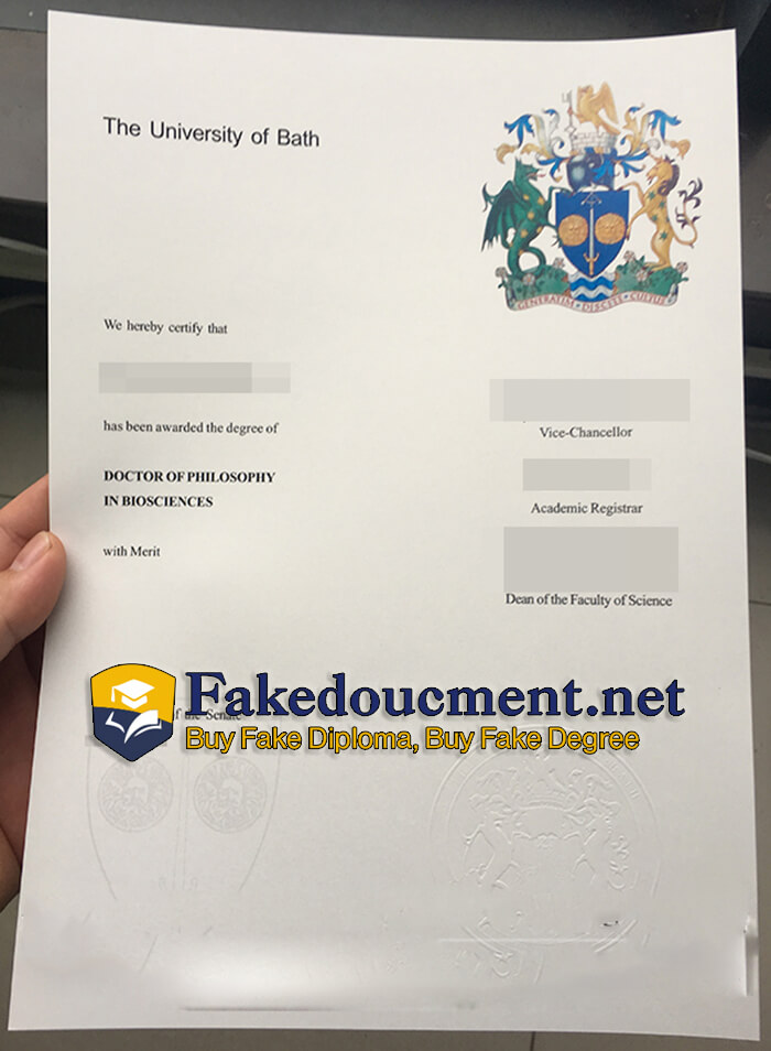 purchase realistic University of Bath diploma