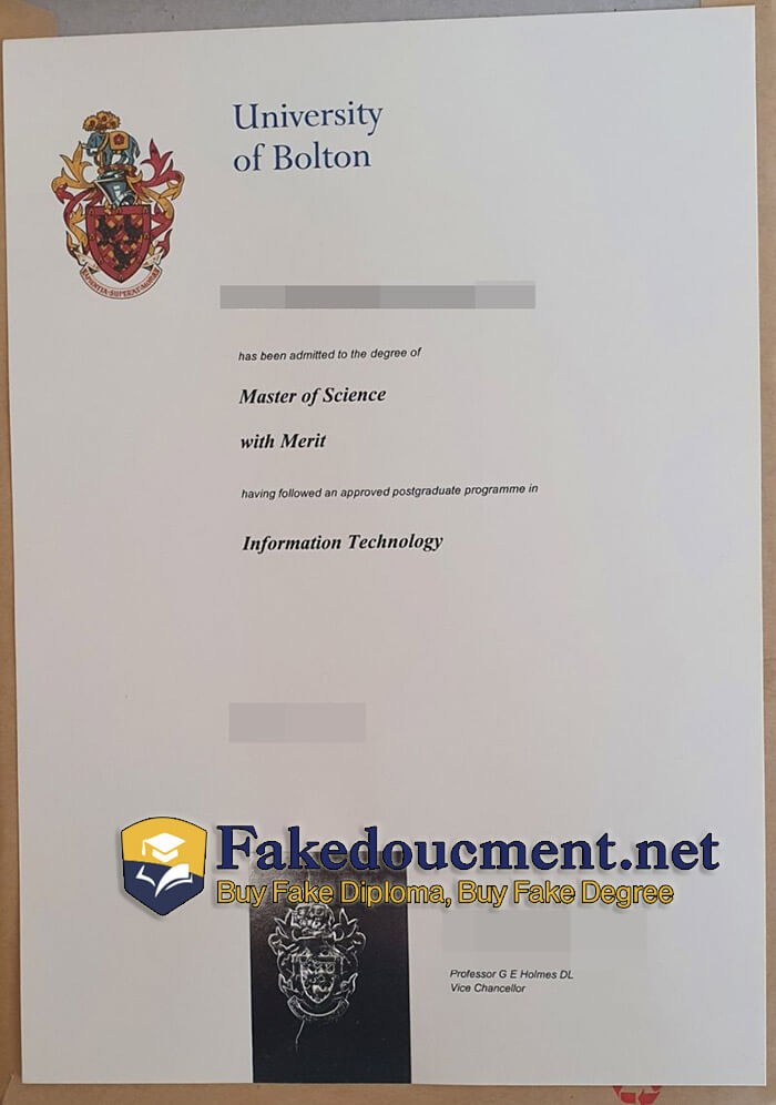 purchase realistic University of Bolton diploma