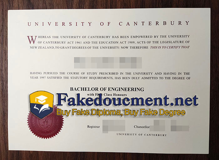 purchase realistic University of Canterbury diploma