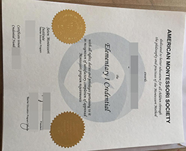 purchase realistic American Montessori Society certificate
