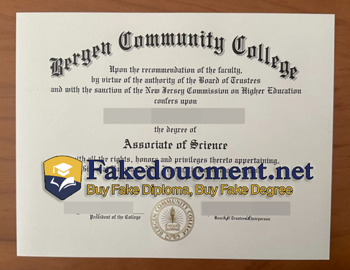 purchase realistic Bergen Community College diploma