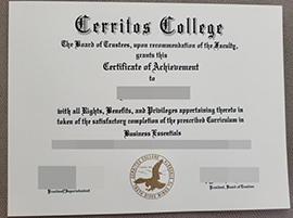 purchase realistic Cerritos College certificate