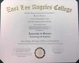 purchase realistic East Los Angeles College degree