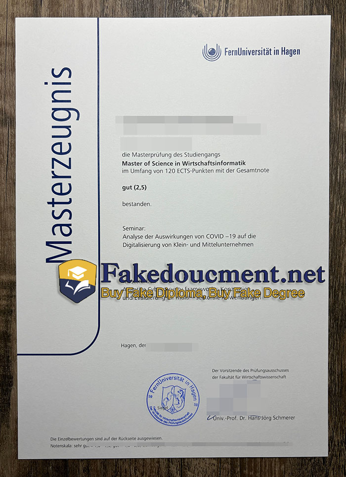 puchase realistic FernUniversität in Hagen diploma
