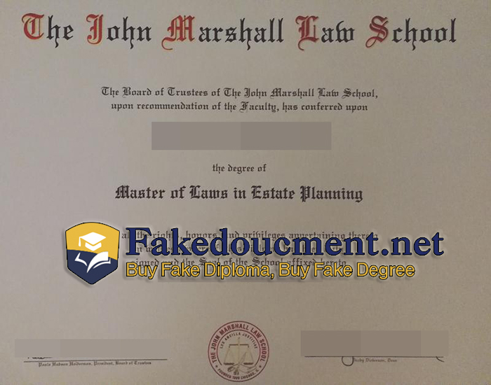 purchase realistic John Marshall Law School diploma