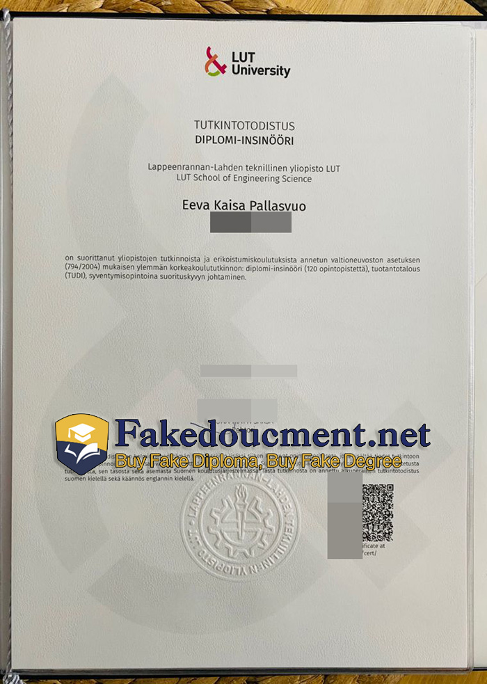 purchase realisitc Lut University diploma
