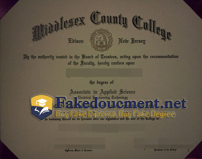 purchase realistic Middlesex County College diploma
