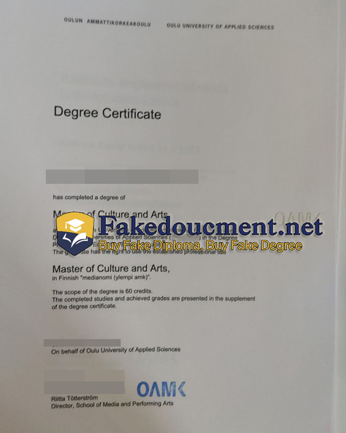purchase realistic Oulu University of Applied Sciences diploma