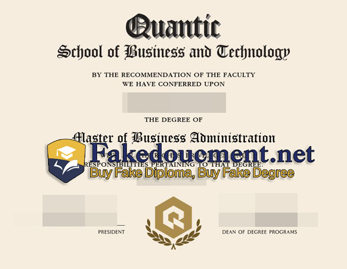 purchase realisitc Quantic School of Business and Technology diploma