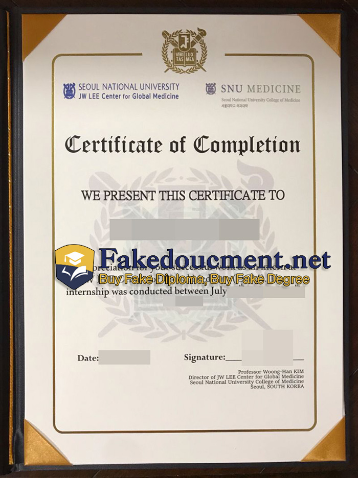 purchase realistic SNU College of Medicine certificate
