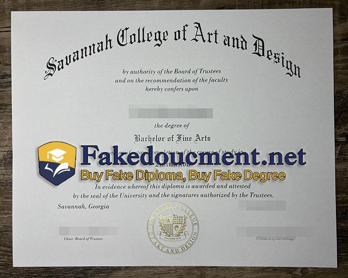 purchase realistic Savannah College of Art and Design diploma