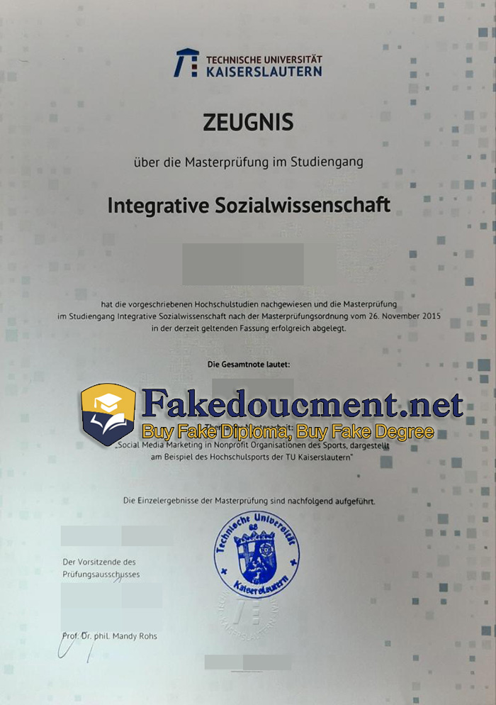 purchase realistic Technische Universität Kaiserslautern certificate