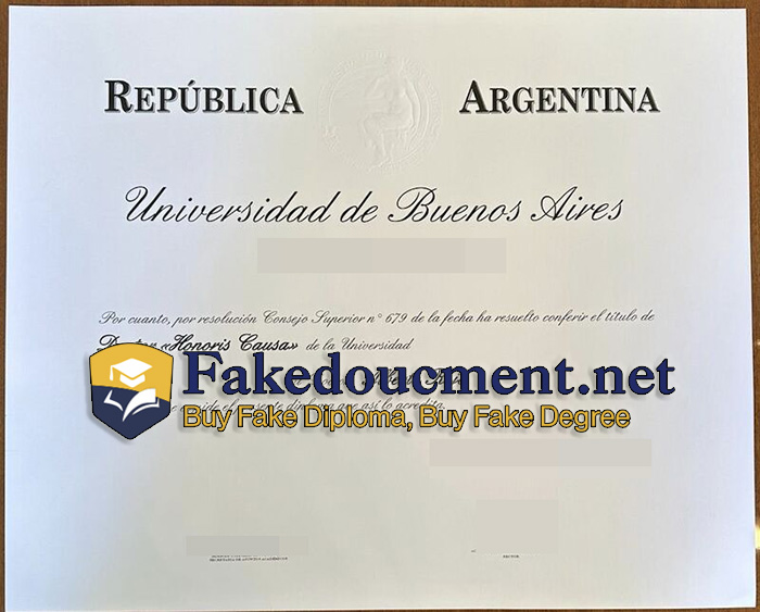 purchase realistic Universidad de Buenos Aires diploma