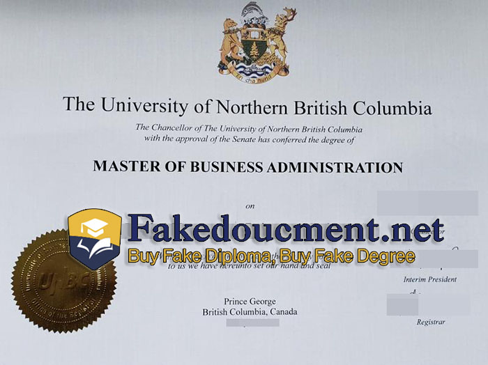 purchase realistic University of Northern British Columbia diploma
