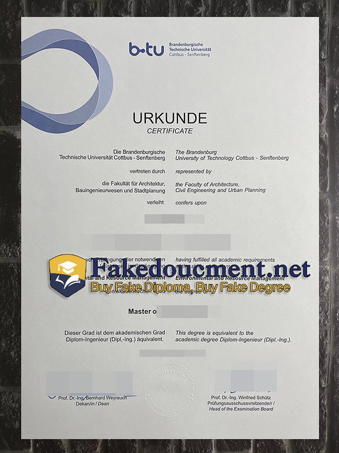purchase realistic Brandenburgische Technische Universität diploma