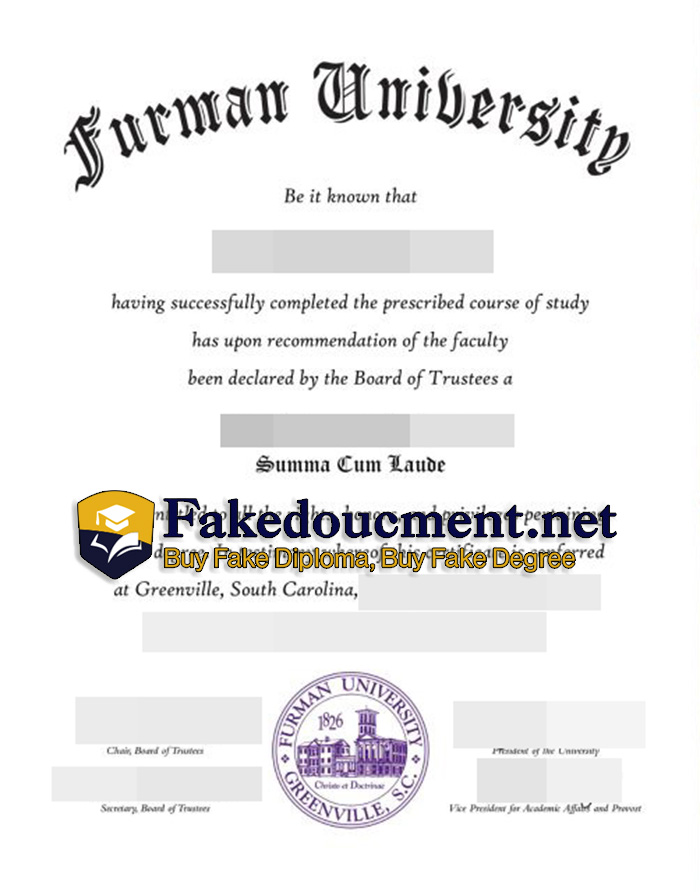 purchase realistic Furman University diploma