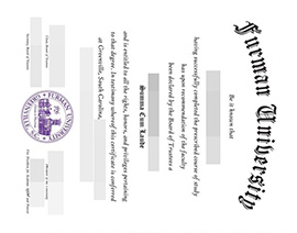purchase realistic Furman University degree