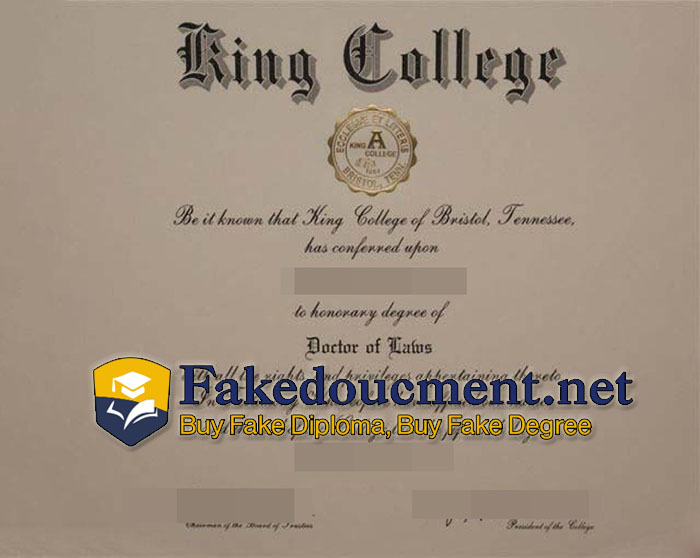 purchase realistic King College diploma