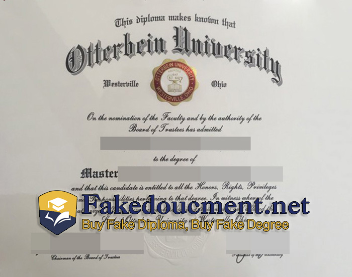 purchase realistic Otterbein University diploma