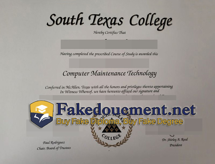 purchase realistic South Texas College diploma