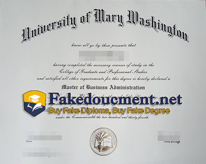 purchase realistic University of Mary Washington diploma