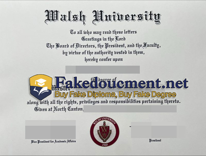 purchase realistic Walsh University diploma