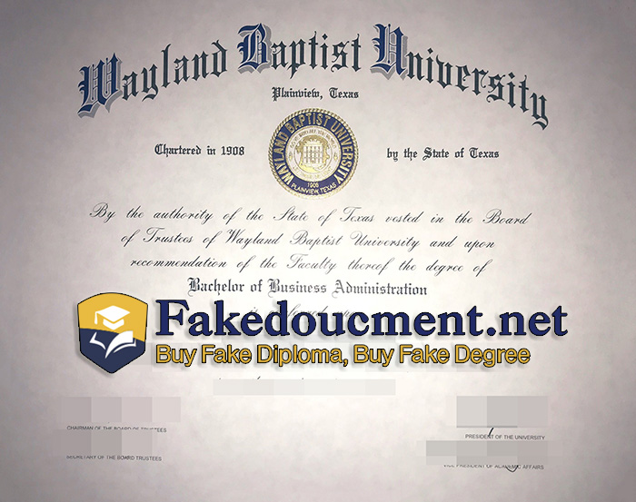purchase realistic Wayland Baptist University diploma
