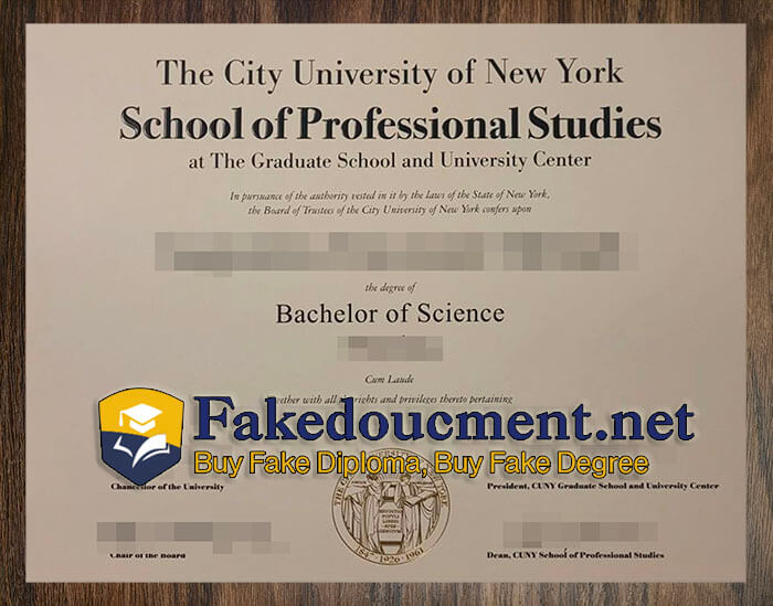 purchase realistic CUNY School of Professional Studies diploma