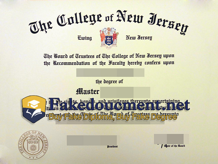 purchase realistic College of New Jersey diploma