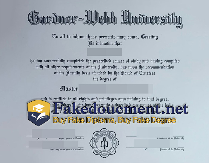 purchase realistic Gardner-Webb University diploma