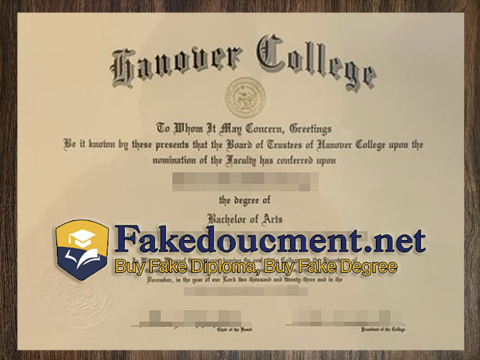 purchase realistic Hanover College diploma