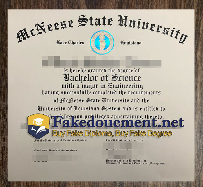 purhase realistic McNeese State University diploma
