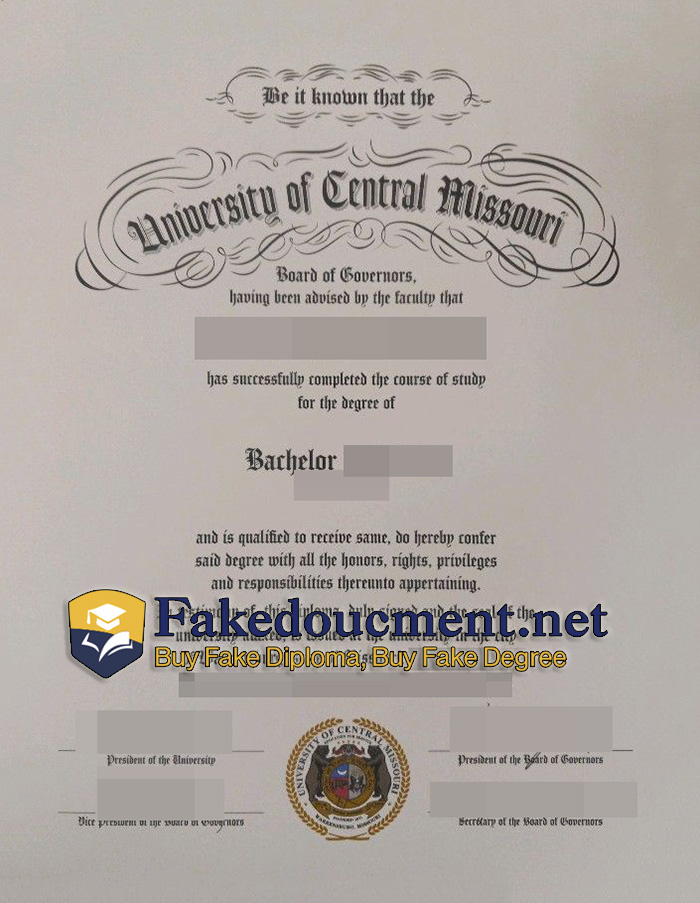 purchase realistic University of Central Missouri diploma