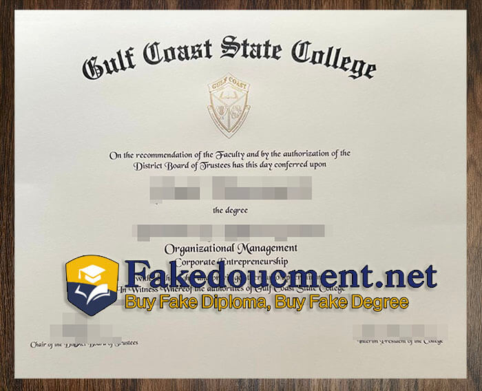 purchase realistic Gulf Coast State College diploma