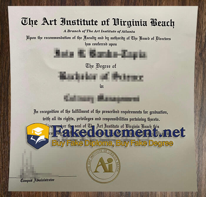 purchase realistic Art Institute of Virginia Beach diploma