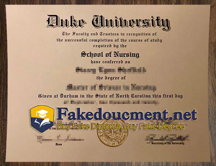 purchase realistic Duke University diploma