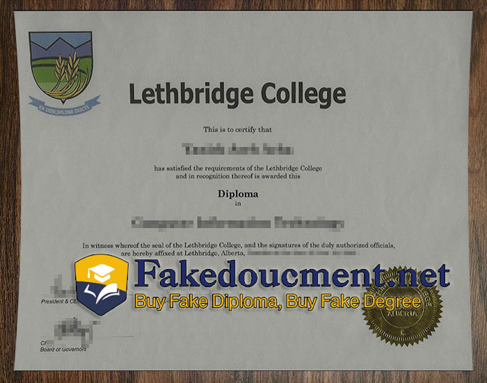purchase realistic Lethbridge College diploma