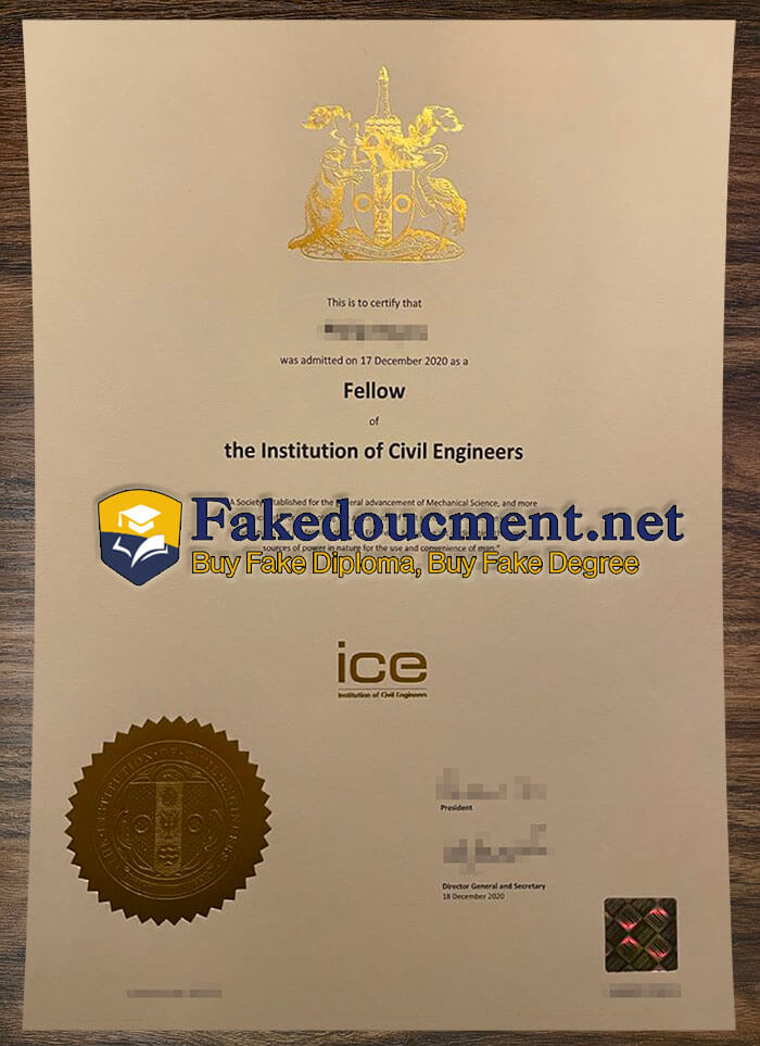 purchase realistic Institution of Civil Engineers certificate