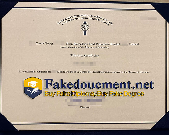 purchase realistic Le Cordon Bleu Dusit Culinary School certificate